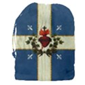 Quebec flag drapeau Québec Patriote Carillon Sacré-Coeur Christian Catholic old vintage with fleurs de lys Drawstring Pouch (3XL) View2