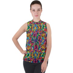 Ab 78 Mock Neck Chiffon Sleeveless Top by ArtworkByPatrick