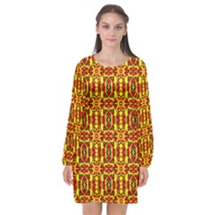 Rby 75 Long Sleeve Chiffon Shift Dress  by ArtworkByPatrick