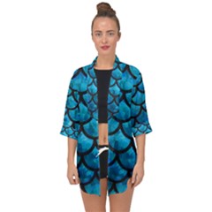 Mermaid Blue Open Front Chiffon Kimono by bloomgirldresses