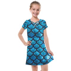 Mermaid Blue Kids  Cross Web Dress by bloomgirldresses