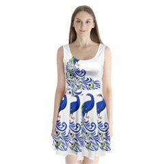 Peacock Girl Split Back Mini Dress  by bloomgirldresses