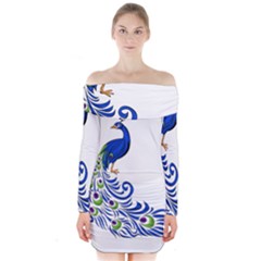 Peacock Girl Long Sleeve Off Shoulder Dress by bloomgirldresses