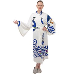 Peacock Girl Maxi Velour Kimono by bloomgirldresses