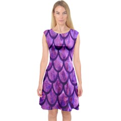 Mermaid Purple Capsleeve Midi Dress by bloomgirldresses