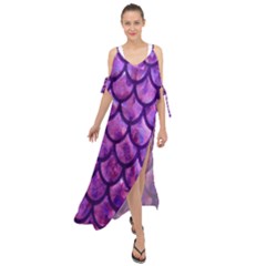 Mermaid Purple Maxi Chiffon Cover Up Dress by bloomgirldresses