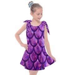 Mermaid Purple Kids  Tie Up Tunic Dress by bloomgirldresses