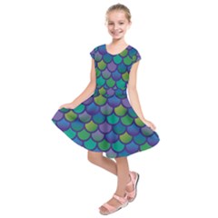 Mermaid Rainbow Kids  Short Sleeve Dress by bloomgirldresses