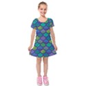 Mermaid Rainbow Kids  Short Sleeve Velvet Dress View1