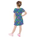 Mermaid Rainbow Kids  Short Sleeve Velvet Dress View2