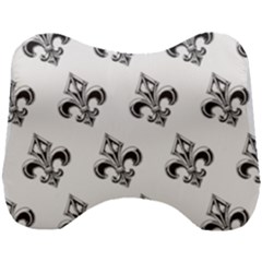 French France Fleur De Lys Metal Pattern Black And White Antique Vintage Head Support Cushion