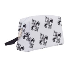 French France Fleur De Lys Metal Pattern Black And White Antique Vintage Wristlet Pouch Bag (medium) by Quebec