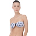 French France Fleur De Lys Metal Pattern black and white antique vintage Classic Bandeau Bikini Top  View1