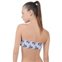 French France Fleur De Lys Metal Pattern black and white antique vintage Classic Bandeau Bikini Top  View2