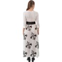 French France Fleur De Lys Metal Pattern black and white antique vintage Button Up Maxi Dress View2