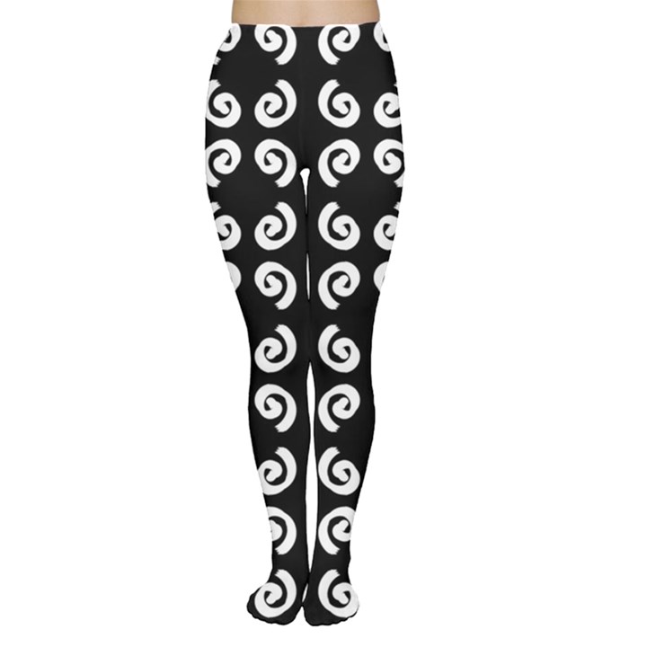 Abstrait spirale blanc/noir Tights