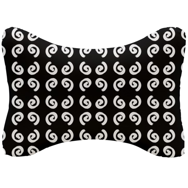 Abstrait spirale blanc/noir Seat Head Rest Cushion