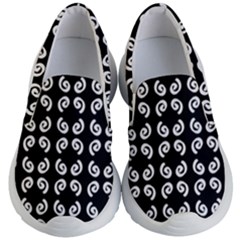 Abstrait Spirale Blanc/noir Kids Lightweight Slip Ons