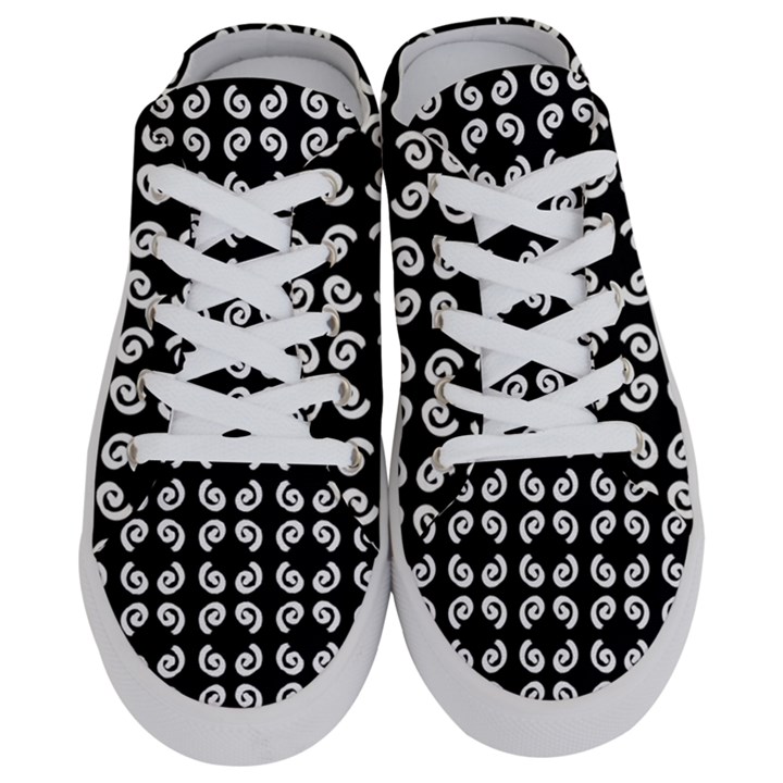 Abstrait spirale blanc/noir Half Slippers