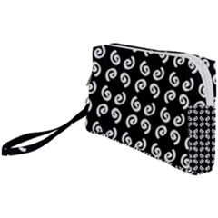 Abstrait Spirale Blanc/noir Wristlet Pouch Bag (small) by kcreatif