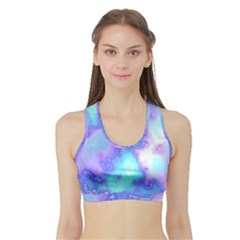 Dégradé Violet/bleu Sports Bra With Border by kcreatif