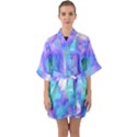 Dégradé Violet/Bleu Half Sleeve Satin Kimono  View1