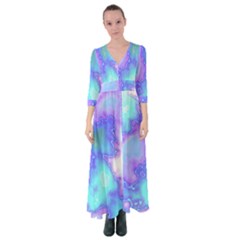 Dégradé Violet/bleu Button Up Maxi Dress