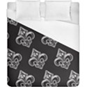 French France Fleur De Lys Metal Pattern black and white antique vintage black rocker Duvet Cover (California King Size) View1