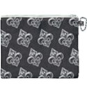 French France Fleur De Lys Metal Pattern black and white antique vintage black rocker Canvas Cosmetic Bag (XXXL) View2