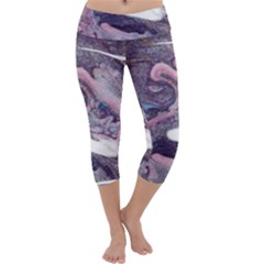 Acrylic Peinture Capri Yoga Leggings by kcreatif