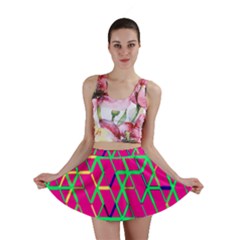 Abstrait Neon Rose Mini Skirt by kcreatif