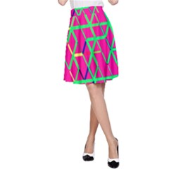 Abstrait Neon Rose A-line Skirt by kcreatif