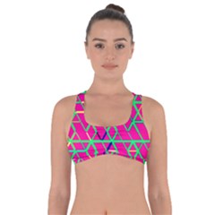 Abstrait Neon Rose Got No Strings Sports Bra by kcreatif