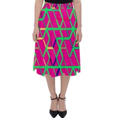 Abstrait Neon Rose Classic Midi Skirt by kcreatif