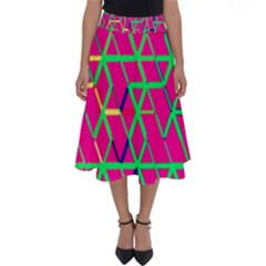 Abstrait Neon Rose Perfect Length Midi Skirt by kcreatif