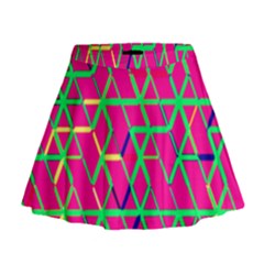 Abstrait Neon Rose Mini Flare Skirt by kcreatif