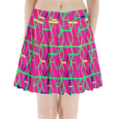 Abstrait Neon Rose Pleated Mini Skirt by kcreatif