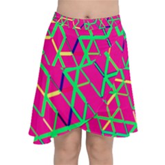 Abstrait Neon Rose Chiffon Wrap Front Skirt by kcreatif