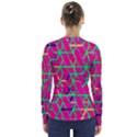 Abstrait Neon Rose V-Neck Long Sleeve Top View2