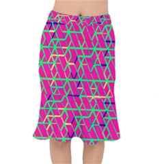 Abstrait Neon Rose Short Mermaid Skirt by kcreatif