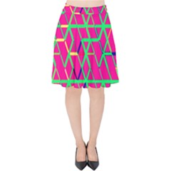 Abstrait Neon Rose Velvet High Waist Skirt by kcreatif