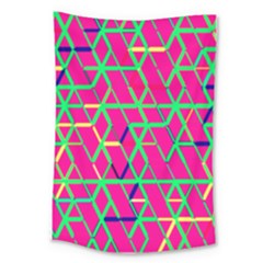 Abstrait Neon Rose Large Tapestry by kcreatif