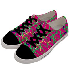 Abstrait Neon Rose Men s Low Top Canvas Sneakers by kcreatif