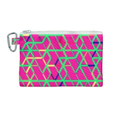 Abstrait Neon Rose Canvas Cosmetic Bag (medium) by kcreatif