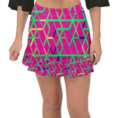 Abstrait Neon Rose Fishtail Mini Chiffon Skirt by kcreatif