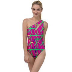 Abstrait Neon Rose To One Side Swimsuit by kcreatif