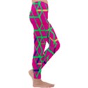 Abstrait Neon Rose Kids  Lightweight Velour Leggings View3