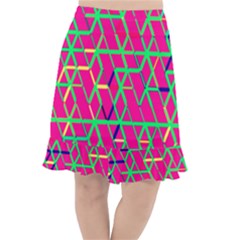 Abstrait Neon Rose Fishtail Chiffon Skirt by kcreatif