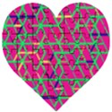 Abstrait Neon Rose Wooden Puzzle Heart View1