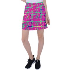 Abstrait Neon Rose Tennis Skirt